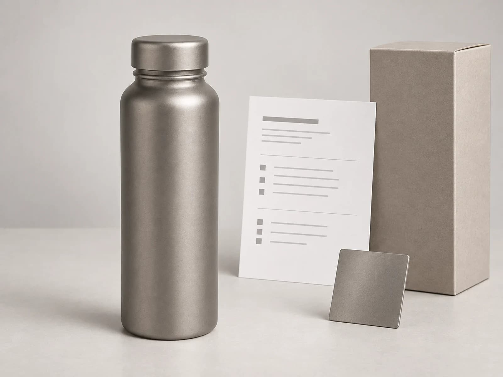 Titanium product with specification and packaging materials for OEM quotation review